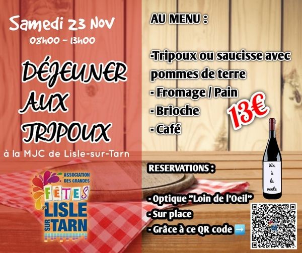 Repas tripoux LISLE SUR TARN 