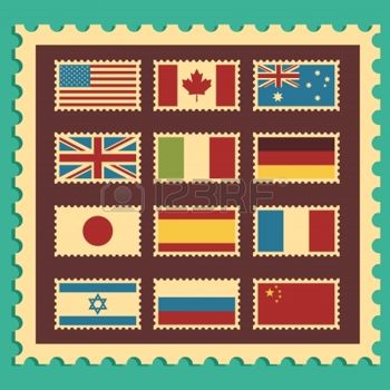 17109747 timbres de collection repr sentant des drapeaux du monde